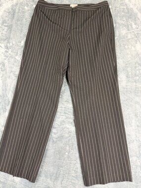K.C. Spencer Womens Black Striped Pants Size 16